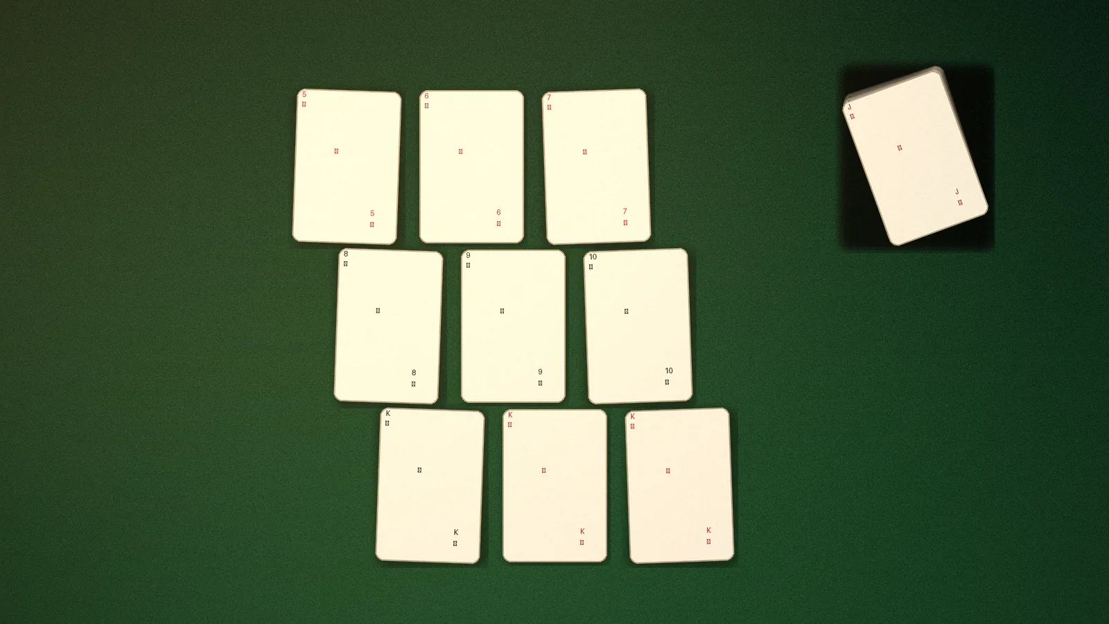 Editorial diagram of four melds — pure sequence, pure sequence alternate suit, set of three, impure sequence with wildcard